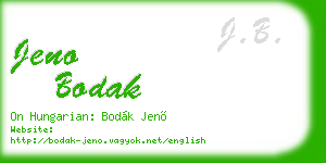 jeno bodak business card